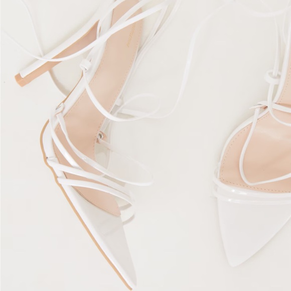 White strappy heels PLT - Picture 3 of 3